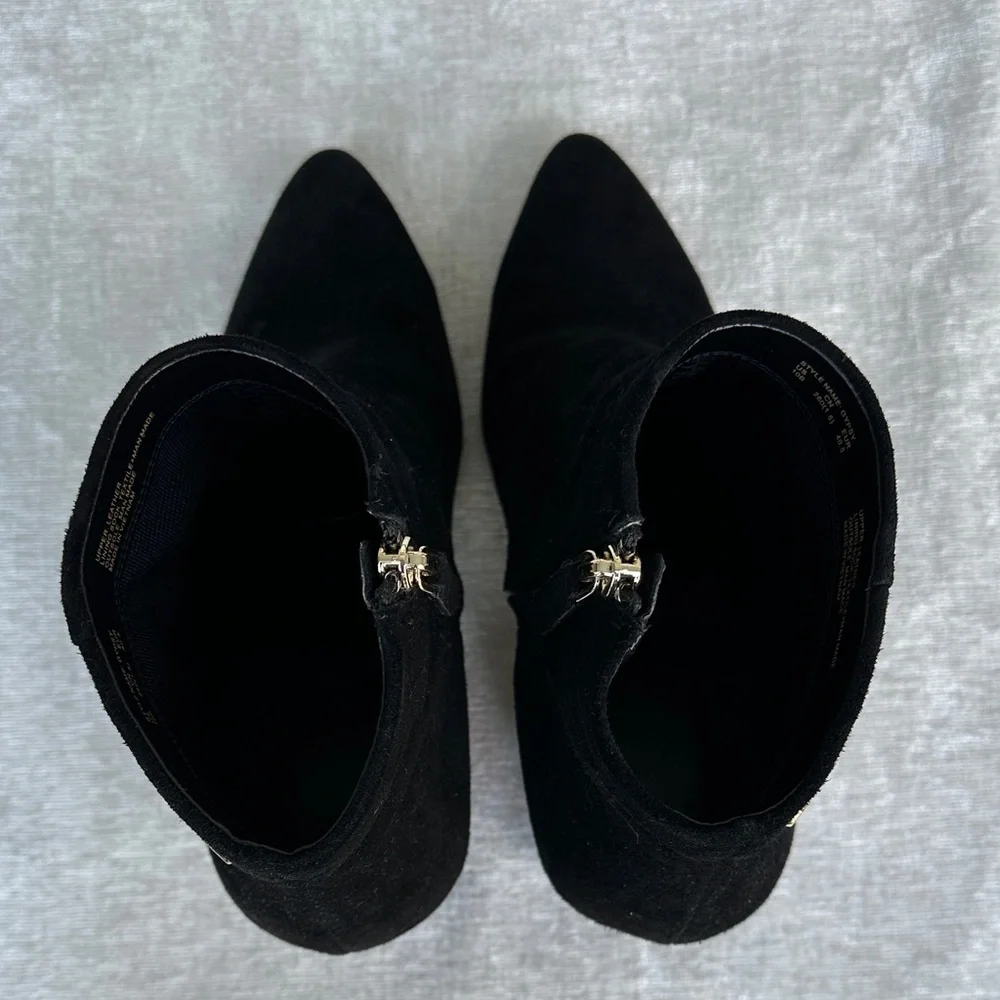 Kate Spade Glitter Block Heel Black Ankle Booties (10)